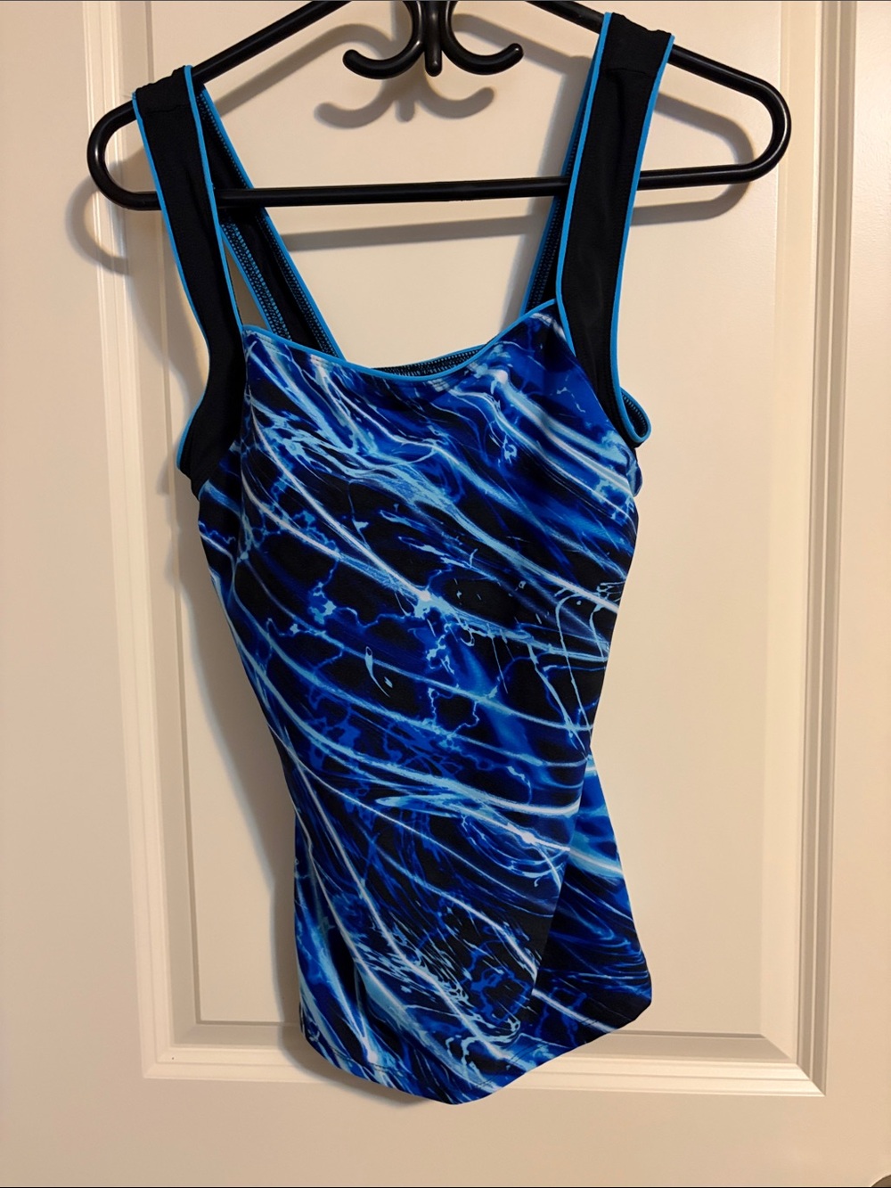 TYR Blue Marble Wave Women's Swim Top